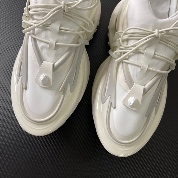 Balmain Unicorn Leather Low-Top White Loafers - Picture 8 of 9